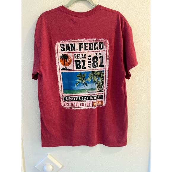 San Pedro Belize BZ 81 Graphic T-Shirt Gildan Ultra Cotton Mens Size Large - Picture 3 of 5